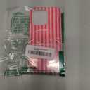 Cute Striped Phone Case Compatible with iPhone 16 Pro 6.3",Aesthetic Trendy Retro Stripe Pattern Chic Pretty Stylish Protective Girls Women Cover for iPhone 16pro-Red Pink