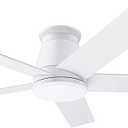wurzee 52" Ceiling Fan with Light, White,6 Speeds DC Reversible Motor,Timing, Dimmable for Bedroom, Kitchen, Patios