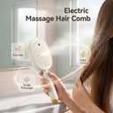 2026 Upgraded Electric Steam Brush for Hair,Electric Spray Air Cushion Massage Comb,Rechargeable,Smooth & Nourish, Detangling&Anti-Static (Beige)
