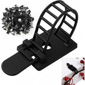 Thyle 100 Pcs Christmas Garland Hanger for Mantle Christmas Garland Hooks Wreath Ties Fireplace Stocking Holder for Xmas Wreath Door Frame Fireplace Mantle Stairways Decorations(Black)