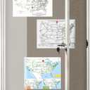 Enclosed Bulletin Board Lockable Display Case Message Board with Locking Door for Indoor, Grey Felt, Aluminum Frame, 36 × 24 Inches