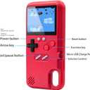 Game Case for iPhone, Retro Protective Case with Own Power Supply, 36 Small Games, Colour Display, Video Game Case for iPhone X/Xs (Red)