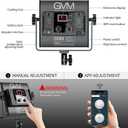 GVM 2 Pack LED Video Lighting Kits with APP Control, Bi-Color Variable 2300K~6800K with Digital Display Brightness of 10~100% for Video Photography, CRI97+ TLCI97 Led Video Light Panel +Barndoor