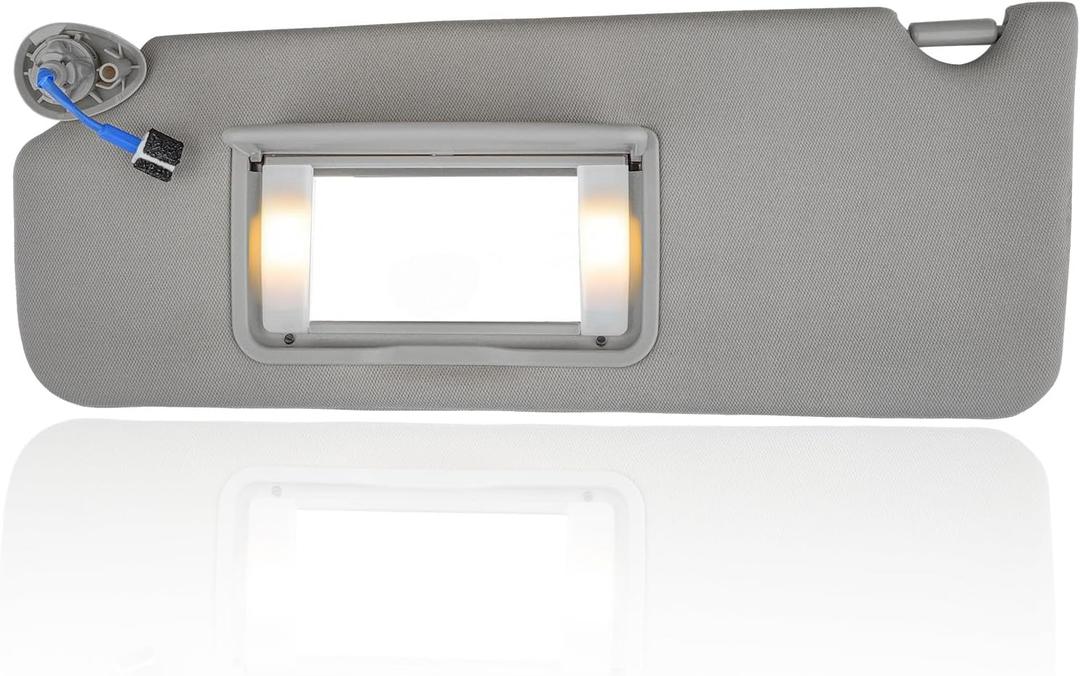 Left Side Sun Visor Fits for Honda Pilot 2017-2022, Fit for Honda Ridgeline 2018-2023 Replacement Sun Shade # 83280-TG7-A12ZB, Left Driver Side (Grey)