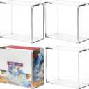 4 Pcs ETB Protector Cases, Acrylic Display Cases with Metal-gripping Lid, Box, Clear Dustproof & Waterproof Collectible Storage Boxes, Compatible with Elite Trainer Box