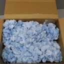 6 Set Hydrangea Centerpieces for Tables Blue Hydrangea Artificial Flowers Bouquet with Small Plastic Vase for Summer Home Wedding Table Centerpieces Bridal Shower Garden Tea Party Decor