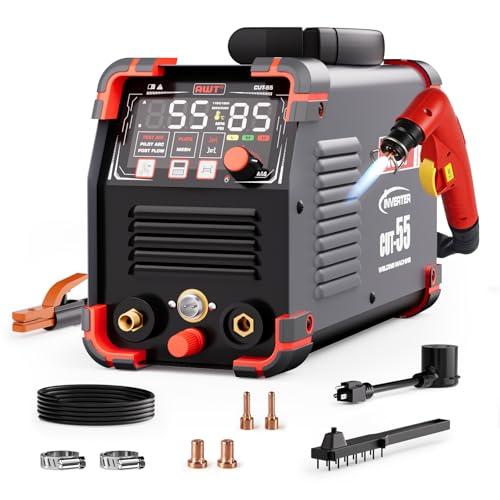 AWT Plasma Cutter,Large LED Display Cutter Machine 55Amps with Non-Touch Pilot Arc,110/220V Dual VoltagePlasma Cutting Machine,IGBT Inverter Air Sensor Technology&2T/4T,Max Cut 3/4"Plate/Mesh Cutting