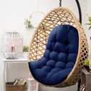 Patio Egg Chair Cushion Replacement, Button Tufted Thick Outdoor Swing Chair Cushion with High Elasticity PP Cotton and Skin-Friendly Fabric, Hammock Cushion for Porch Furniture (Only Cushion)