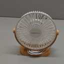 SWEETFULL Small USB Desk Fan 6.5 Inch, 3 Speeds Portable Personal Desktop Table Fan, Dual 360 Adjustment Mini Fan, Quiet Operation, for Home Office Car Outdoor Travel (White wood grain)