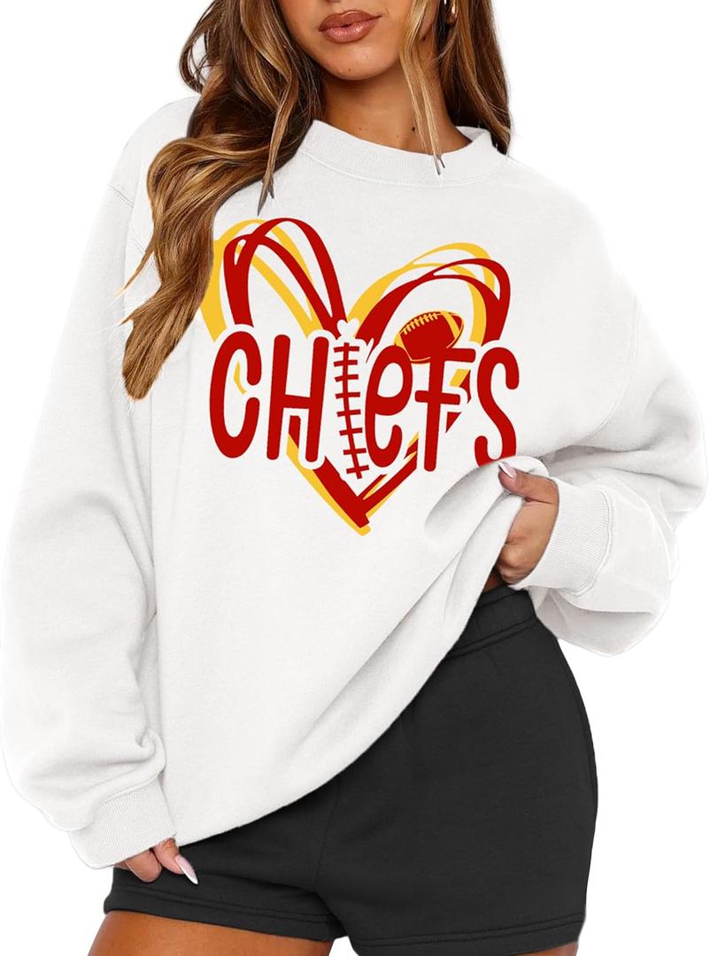 MAPICK Womens Oversized Christian Sweatshirts Fleece Crewneck Sweaters Embroidered GOD IS GOOD Casual Pullover Tops (White, XL)