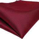 Dubulle Mens Paisley Floral Silk Tie for Men Striped Necktie and Pocket Square Cufflinks Set Wedding Business (Black and Red)