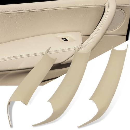 Jaronx Compatible with BMW X3 F25/X4 F26 Door Handle Covers,3PCS Interior Door Pull Handle Covers for BMW X3 F25 2010-2016, X4 F26 2014-2017, Left and Right Side (Beige)