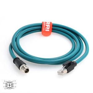 M12 X-Coded 8 Pin to RJ45 Gigabit Ethernet Interface Cat 7e Shielded Cable for Cognex in-Sight Series Industrial Cameras | Barcode Scanners (1M)