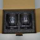 JBHO Hand Blown Crystal Double Old Fashioned Cocktail, Solid Whiskey Glasses, Rocks Glasses, Lowball Glasses - 12 Ounce - set of 2 - Perfect Size for Oversized Ice Cubes