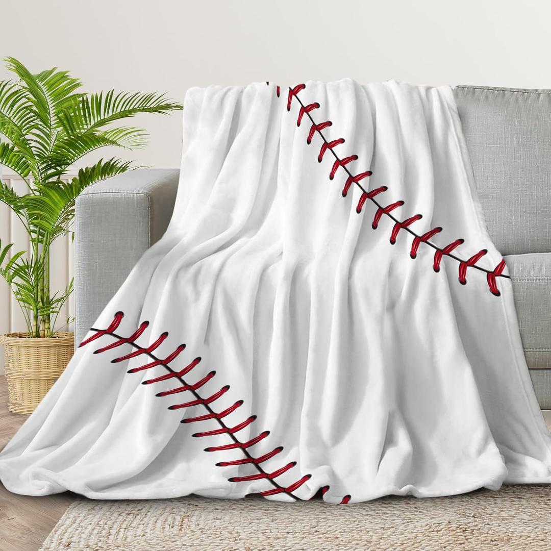 Super Soft Kids Baseball Gifts Blanket, Lightweight Cozy Flannel Throw Blankets for Boys Girls, 40in X 50in