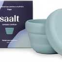 Saalt Compact Sanitizer - Menstrual Disc and Period Cup Cleaner, Microwavable, Reusable Menstrual Disc Sanitizer for Travel or Home, Collapsible, Flat-Fold Design - Sage