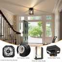 Baocuz Semi Flush Mount Ceiling Light Fixture, Black Metal Frame Porch Ceiling Light Fixture with Clear Glass Shade and E26 Ceramic Base, Farmhouse Light Fixtures for Kitchen Entryway Foyer
