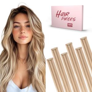 SEGO Clip In Short Hair Extensions Real Human Hair Single 6 Pcs Individual Clip Ins Highlight Remy Balayage Straight Soft Seamless Hairpieces for Women -10 Inch #12P613 Golden Brown&Bleach Blonde