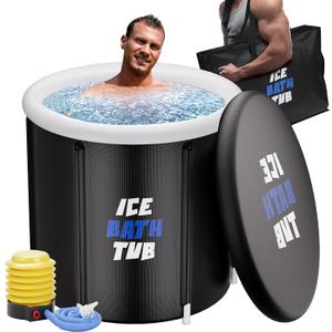 Cold Plunge Tub, Ice Bath Tub with Water Chiller,95 Gal Portable Athletes InflatableBath Tubs for Recovery and Cold Water Therapy with Carry Bag