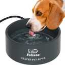 Large Heated Water Bowl, Outdoor Heated Dog Bowl with Chew Resistant Power Cord, Thermal Bowl Provide Drinkable Water in Winter, Heated Pet Bowl for Cat Rabbit Chicken Duck Squirrel 0.85 Gal (Grey)