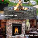 Skyflame Small Gas Fireplace Logs - 4 Pcs Ceramic Wood Logs and Accessories for All Types of Indoor Gas Inserts, Ventless, Propane, Gel, Ethanol, Electric or Outdoor Fireplaces & Fire Pits