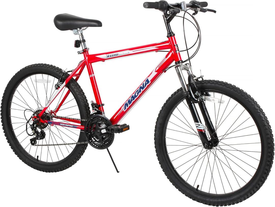 Dynacraft Magna Echo Ridge Mountain Bike Rugged and Durable Design, Perfect for Teens and Adults Learning to Ride, Sturdy and Easy to Assemble, Ideal for Adventurers (26-inch, Red)