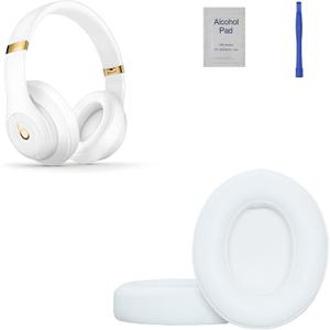Replacement Ear Pads - Compatible with Studio 2 & Studio 3 Headphones, Soft Protein Leather,Premium Noise Cancelling Earpads, Durable & Comfortable Ear Cushions (Studio 3-White)