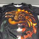 LAOLIUSN Tricolour T-Shirt for Men Summer Short Sleeve Tees Tops Mexico Theme Shirt Dragon Graphic Shirt, White, M