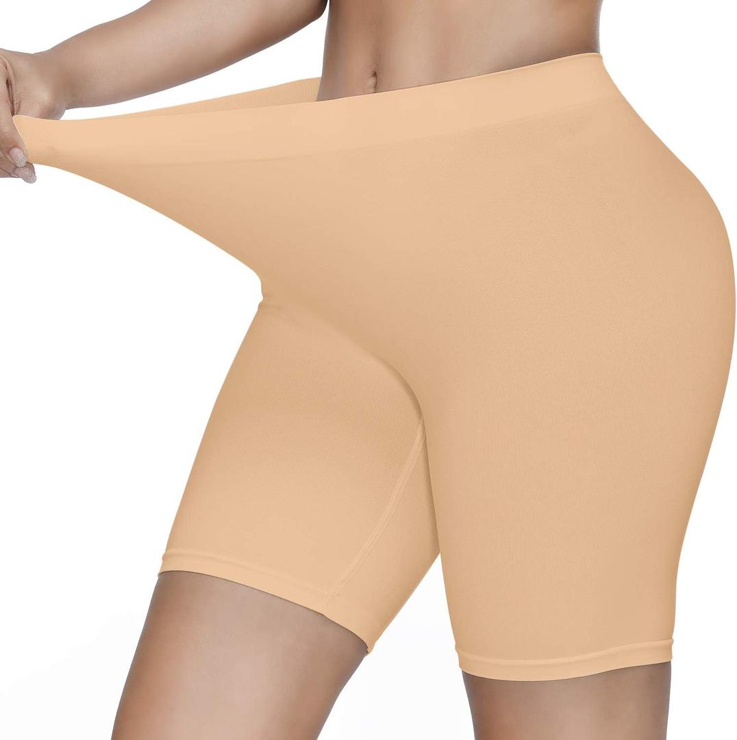 SIMIYA Women's Slip Shorts for Under Dresses, Seamless Smooth Comfortable Stretch Yoga & Bike Shorts, XL