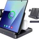 for Samsung Galaxy Z Fold 7 6 5 4 Wireless Charger Station, Foldable 3 in 1 Wireless Charging Stand for S26 Ultra S25 Flip 7 /Galaxy Watch/Galaxy Buds, Charger Stand Dock for Travel