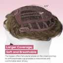 REECHO Hair Topper, Short Wiglet Hair Topper for Women with Thinning Large Coverage Synthetic Top Crown Hairpiece for Women - Medium Brown