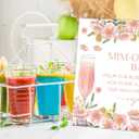 2 x Blush Pink Floral Mimosa Bar Sign,for Wedding Reception & Event Party,Table Centerpieces for Party Event,Bridal Shower Decorations,Mimosa Bar Decor,Wedding Party Sign,Wood Signage With Stand,2