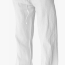 PIDOGYM Mens Cotton Linen Pants, Summer Beach Pants Casual Loose Fit with Elastic Waist Drawstring L