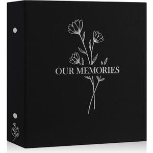 Lanpn Photo Album 4x6 1000 Pockets, Extra Large Big Capacity Linen OUR MEMORIES Hardcover Large Photo Book Photobook that Holds 1000 Vertical and horizontal Pictures Black