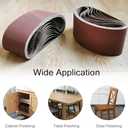3x21 3 x 21 Inch Sanding Belt Pack 3-Inch x 21-Inch,12 Pcs(4 Each of 80 120 150 Grits) Aluminum Oxide for Sander