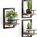 Sbosbo Floating Shelves for Wall, Plant Shelf Indoor, Wall Planters for Indoor Floating Plant Shelves for Bedroom, Living Room, Kitchen, Office, Bathroom Decor (3 Pack) (Rustic Brown)