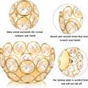 Potchen 6 Pcs Tea Light Candle Holders - Crystal Votive Candle Holders Tealight Jewel Bowl Stands Decorative Centerpiece for Wedding Party Home Table Decor (Gold)