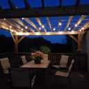 Brightech Ambience Pro Solar Powered Outdoor String Lights -27 ft Commercial Grade Waterproof Edison Patio Lights, Shatterproof LED String Lights for Outside, Porch - 12 Bulbs, 1W Soft White