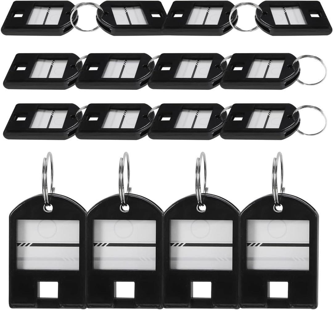 VILLCASE Plastic Key Tags with Writable Labels and Split Rings Compact Key Labels for Keys Luggage USB Drives Backpacks and Locker Id Reusable Hanging Tag Set