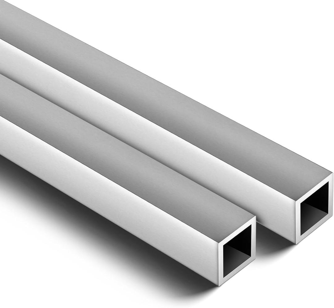Gisafai 2 Pcs Aluminum Square Tubing 1" Od 0.12" Wall x 24" Length Straight Industrial Metal Aluminum Tube for Furnishing, DIY Projects, Machinery