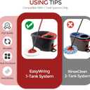 Scrub Brush, 2 Pcs Spin Mop Scrub Brush Head Compatible for EasyWring 1-Tank System, Hard Bristle Cleaning Brush for Bathroom, Kitchen, Tub and Tile