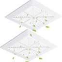 Baquler 2 Pcs 11 x 11'' Exhaust Bathroom Fan Cover with Springs Square Ceiling or Wall Mounted Ceiling Grill Vent Fan Fits Models 663 670 671 675 688 689 Ventilation Cover Replacement Accessories