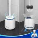 MR.SIGA Toilet Bowl Brush and Holder, Premium Quality, with Solid Handle and Durable Bristles for Bathroom Cleaning, White, 1 Pack (One Size)