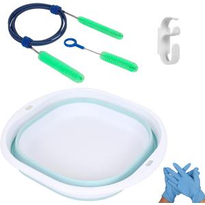 CPAP Hose Cleaner Kit - CPAP Tube Cleaning Brush, CPAP Hose Brush, LongFlexible CPAP Tube Brush with Basin, Drying Hook & Gloves - CPAP CleaningSupplies for Hose, Mask & Tubing