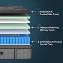 King Size Mattress, Upgraded 12 Inch King Mattress in a Box, Medium Firm Hybrid Mattresses with Gel Memory Foam and Individual Pocket Springs, Pressure Relief, Extra Edge Support & Motion Isolation