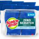 Scotch-Brite Zero Scratch Scrub Sponge, 6 Kitchen Sponges for Cleaning Around the Home, Bathroom & More, Scratch-free Dish Scrubber, Multi-surface Safe, Best for Nonstick Pots and Pans