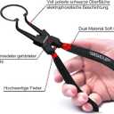 WISEUP Snap Ring Pliers Set, Heavy Duty 4PCS-7 inch Internal/External Circlip Pliers Kit, Straight/Bent Jaw Tips for C-Clip Ring Remover