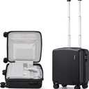 Hanke 16 Inch Underseat Carry On Luggage, Airline-Approved Hard Shell Small Suitcase with Spinner Wheels, Lightweight Tsa Lock Travel Luggage for Short Trips(Jet Black)
