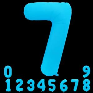 TONIFUL 40 Inch Bright Blue Large Number 7 Balloon for 7th Birthday Party Decorations Big Bright Blue Foil Mylar Digital 7 for Graduation Wedding Bridal Shower Engagement Anniversary Photo Shoot