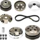 Fit for Gy6 50cc Clutch Assembly Kit, Racing Scooter Variator for Gy6 50cc 4-Stroke 139QMB Engine Scooter ATV, Including Front Clutch Variator and Centrifugal Clutch Pad Assembly with 669 belt
